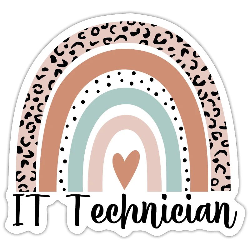 IT Technician Rainbow Leopard Funny IT Technician