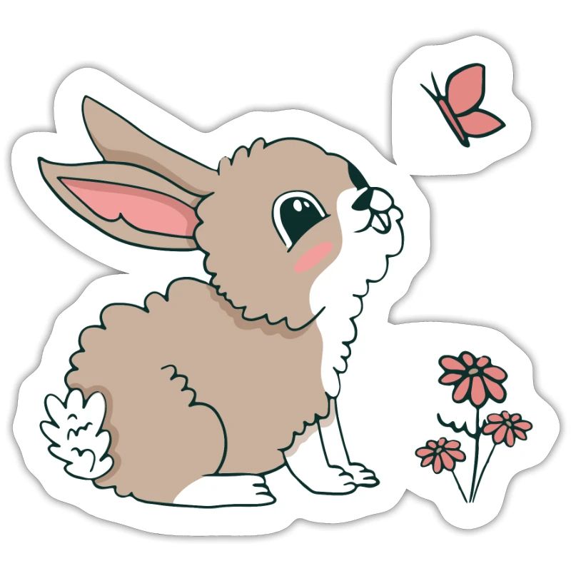 sweet rabbit at Easter in spring rabbits