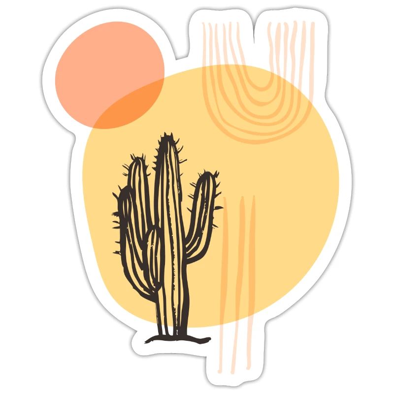 Boho Cactus Botanical Desert Nature Boho Modern