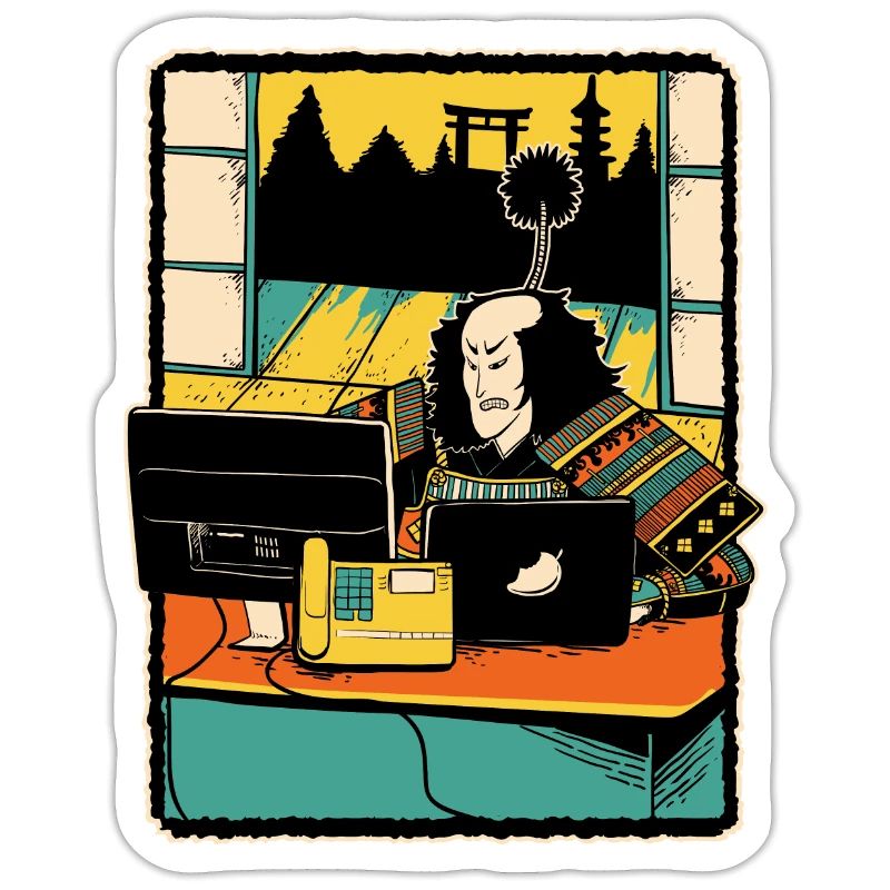 Samurai Computer Nerd Programmeur IT Web Designer