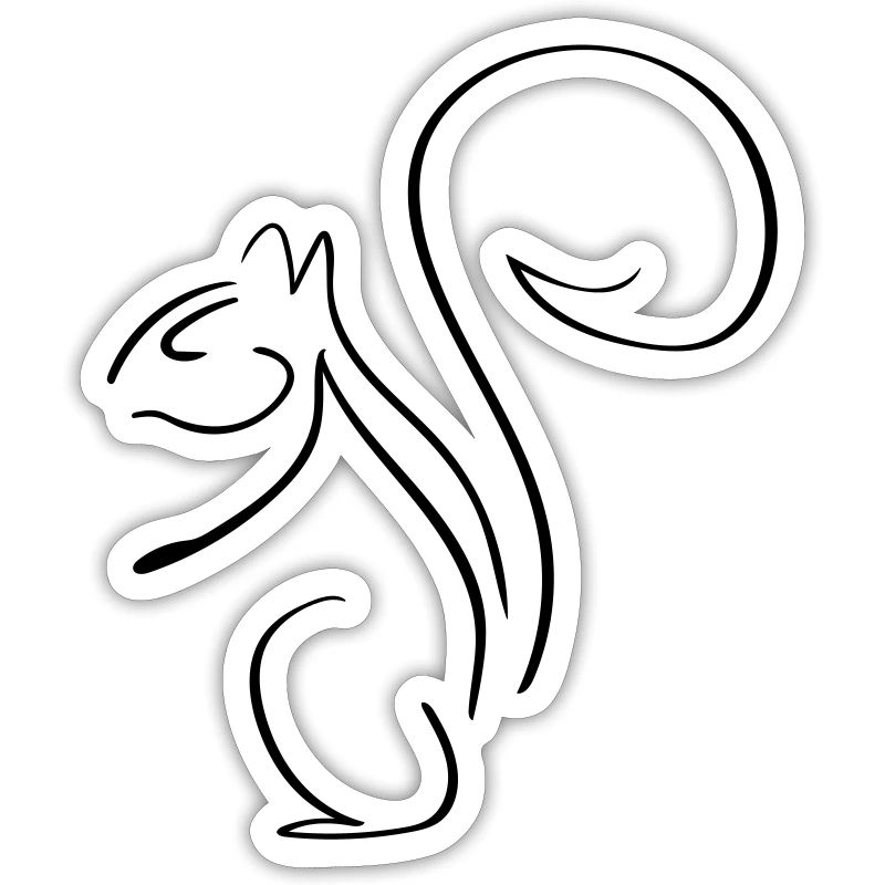 Eichhörnchen Line Art - Minimalistisch