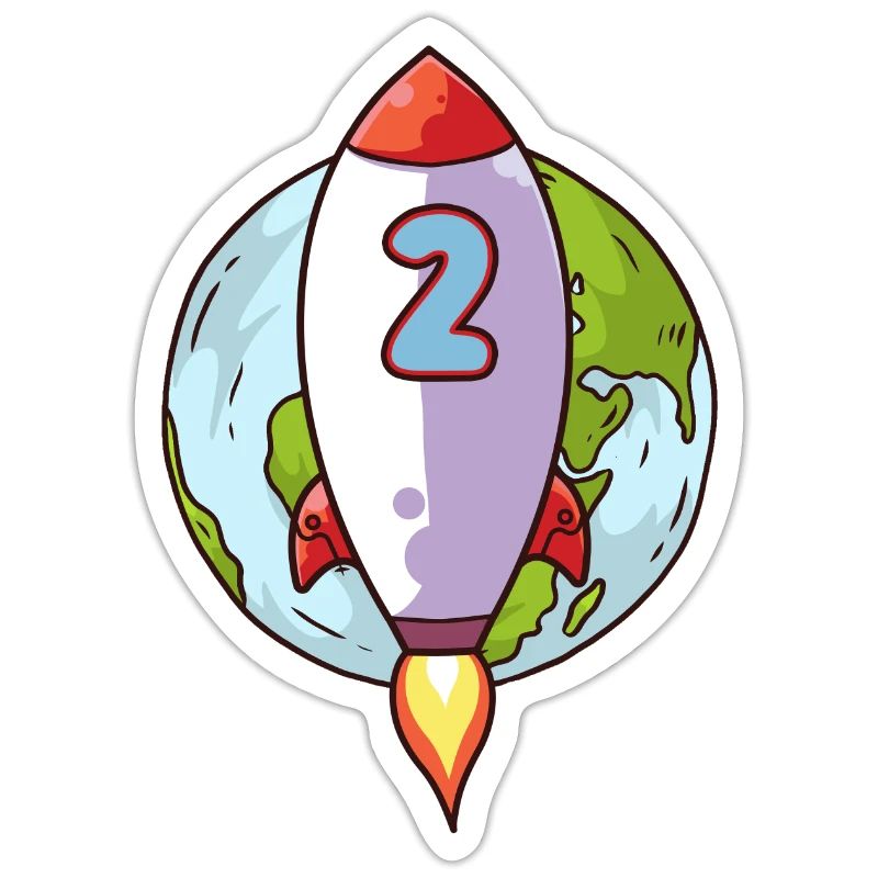 2nd Birthday Rocket Space 2 years Space Galaxy