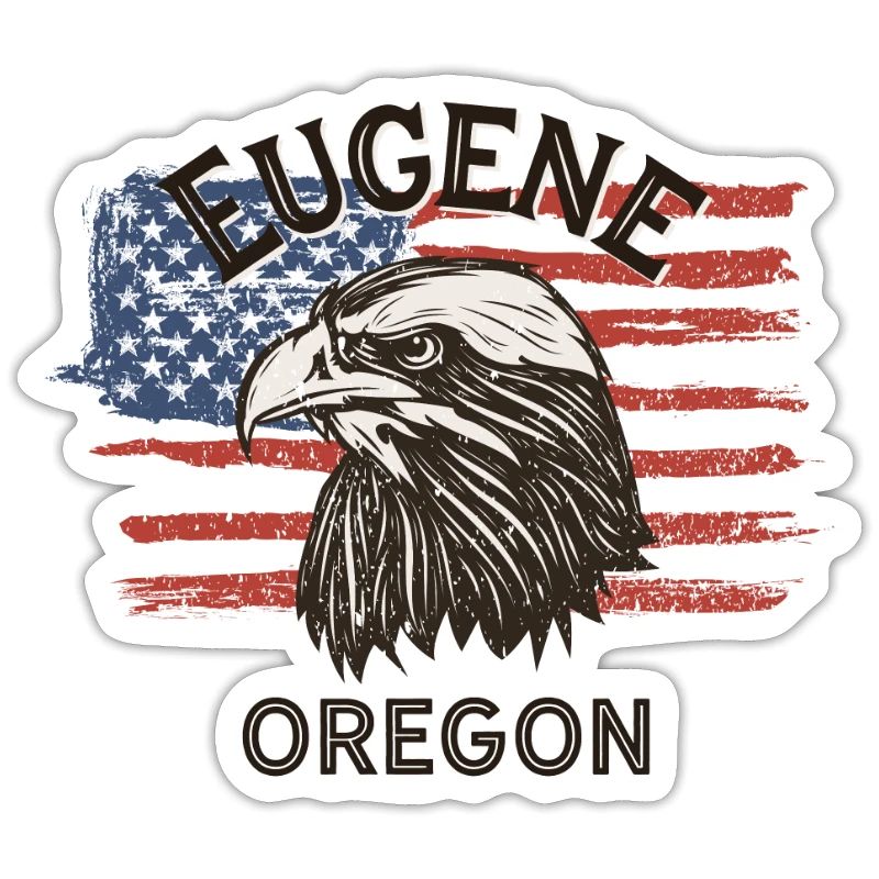 Drapeau des États-Unis Eagle Oregon Vintage Eugene