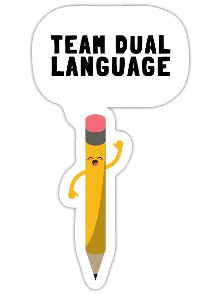 Dual Language Team Bilingual Teacher School Tutor - Sticker Größe S (10 x 10 cm) - Mattweiß - Vorne