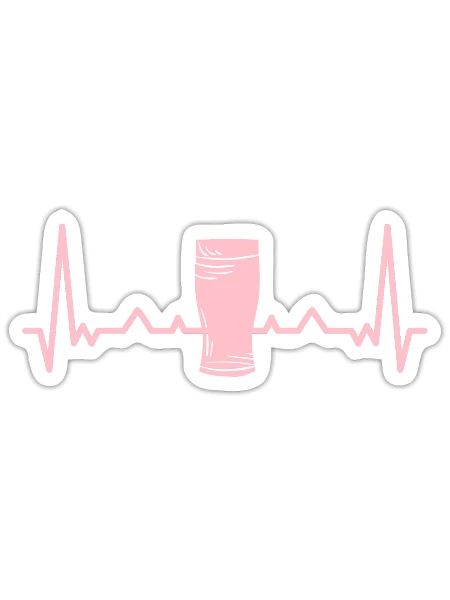 Heartbeat Crafts Beer Alcohol Brewer Drinking - Sticker size S (10 x 10 cm) - white matte - Front
