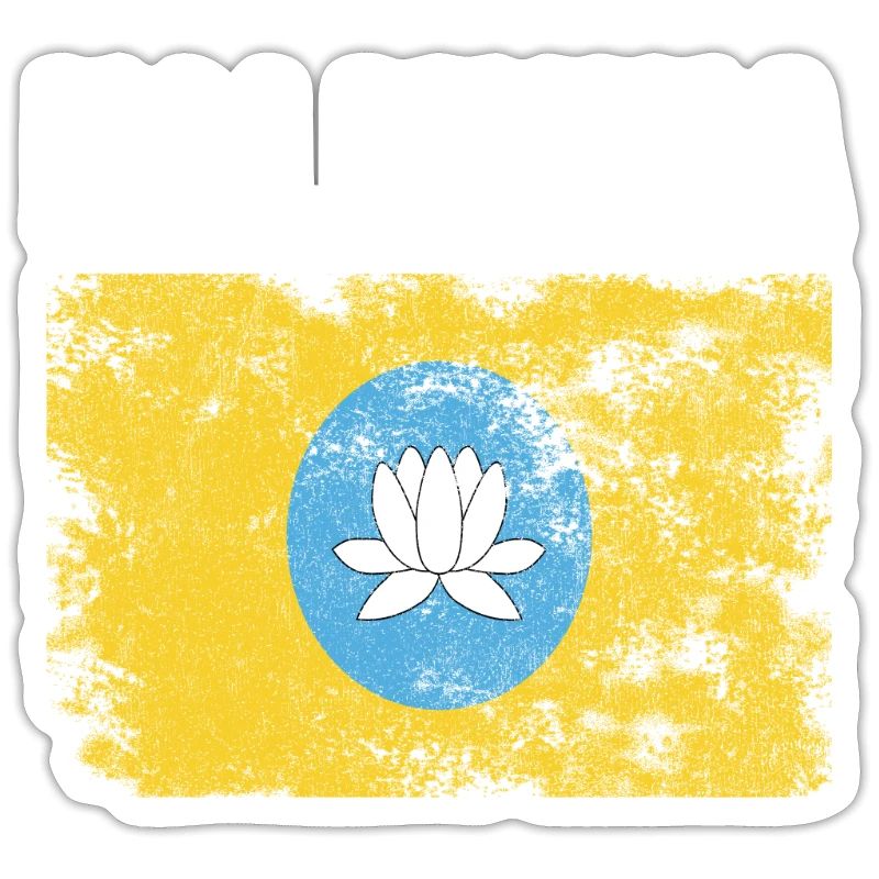 Drapeau Kalmoukie en détresse - Drapeau Kalmouk