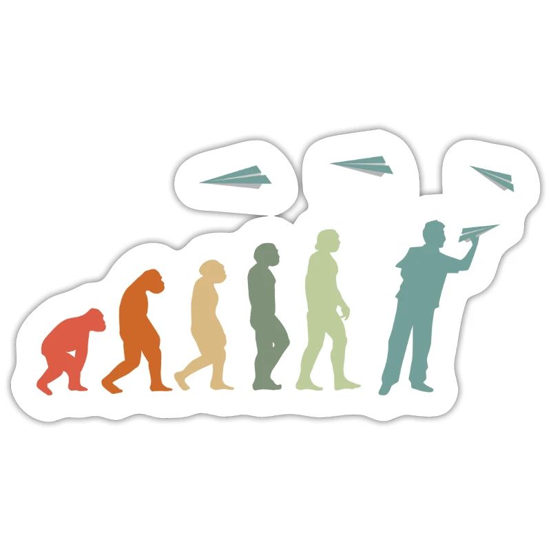 Papier-Flugzeug Piloten Mathe-Lehrer Evolution