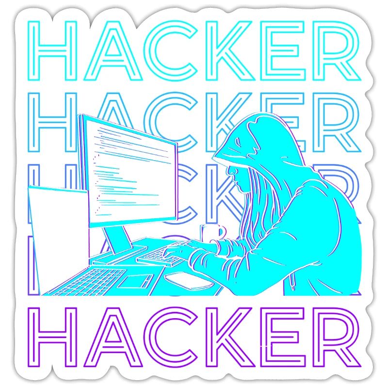 Hacker Hacking Hack Coding Programmierung Retro