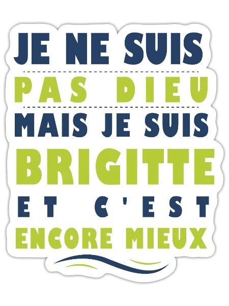 Cadeau femme pour brigitte - Sticker taille S (10 x 10 cm) - blanc mat - Devant