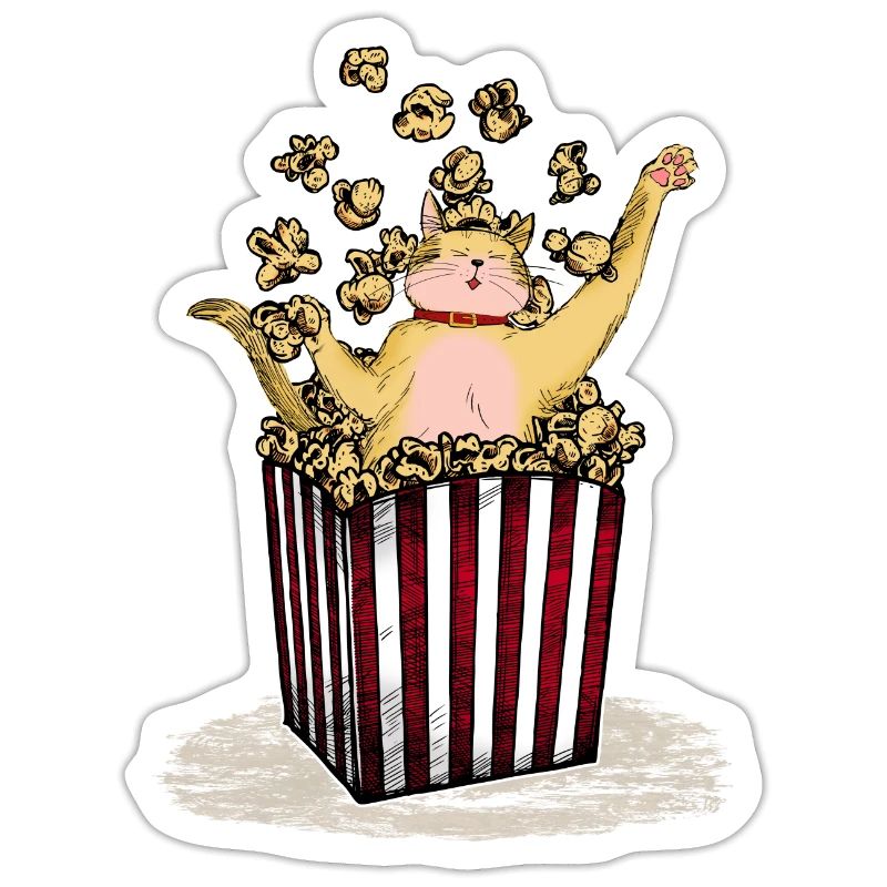 Chat baigne dans pop-corn chat fun design mastic pour enfants
