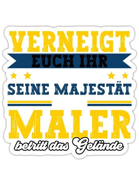 Maler - Sticker Größe S (10 x 10 cm) - Mattweiß - Vorne