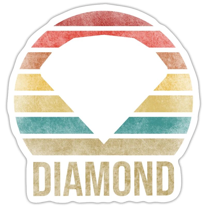 Ruby Gemstone Retro Sunset