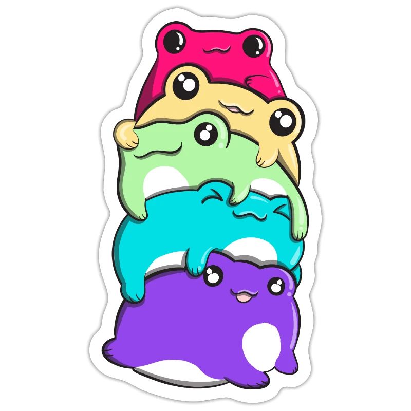 Non-Binary Pride Kawaii Frog Bunch Nonbinary