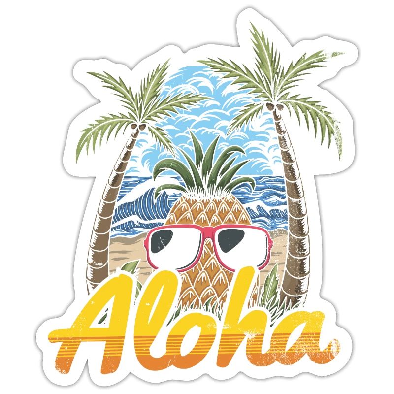 Conception d’ananas et de pins Aloha pour la plage
