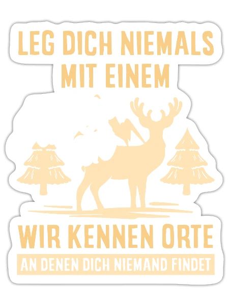 Jagen Jäger Wald Hirschjagd - Sticker Größe S (10 x 10 cm) - Mattweiß - Vorne
