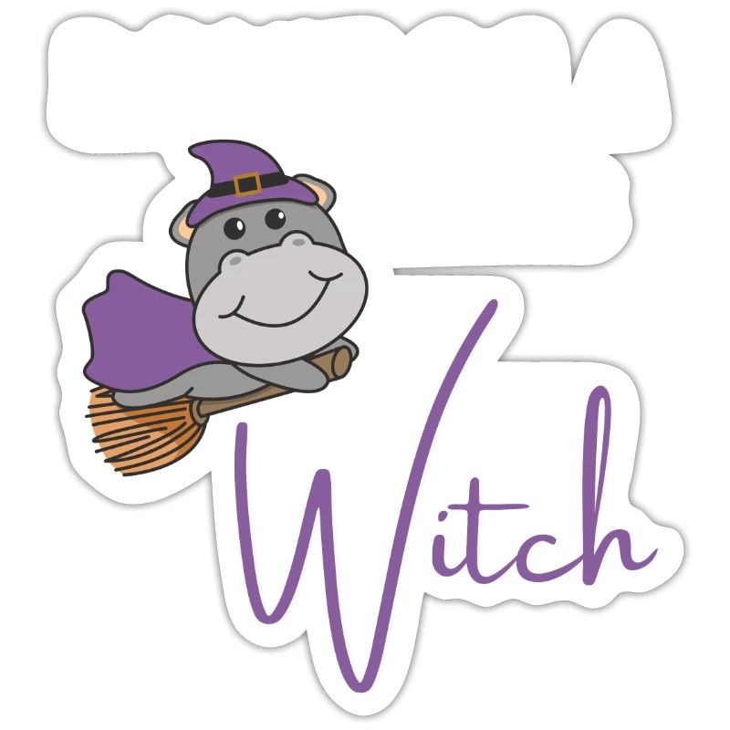 Hippo Halloween Witch Witches don't be a basic witch