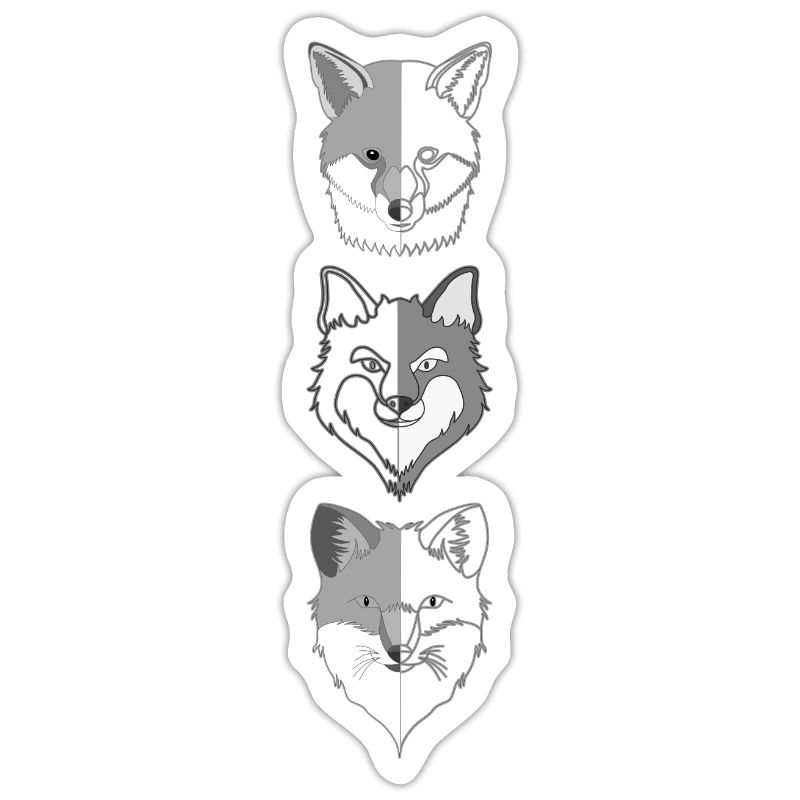 3 Conception d’animaux de la forêt de renards avec tête d’animal