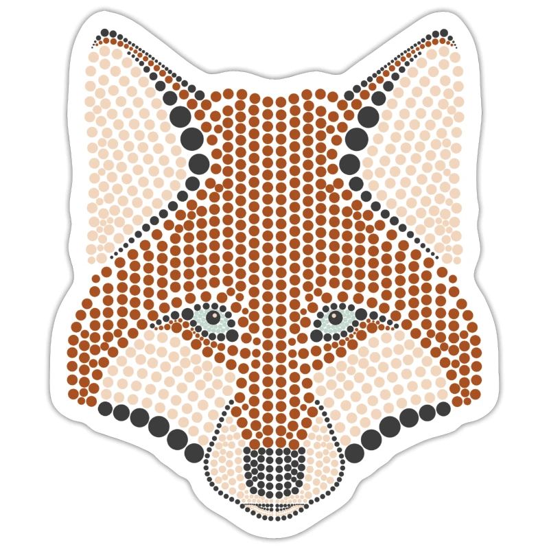Conception d'animal de la forêt de renard parsemée de tête d'animal