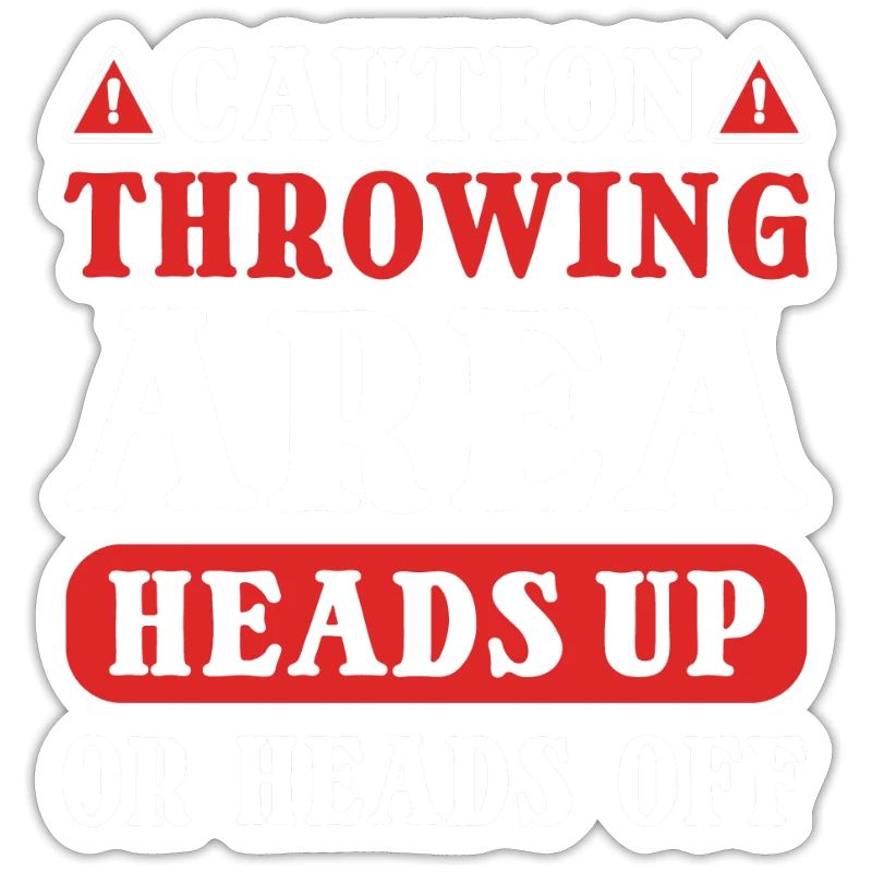 Caution! Throwing area. Discus thrower. Discus throw