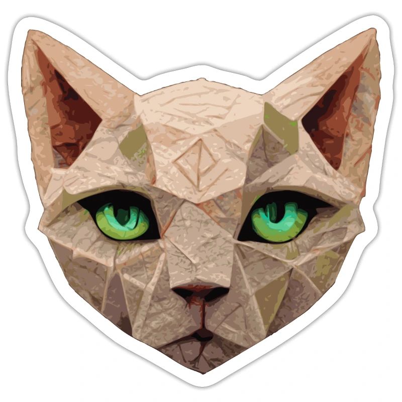 Sphinx Cat Polygon Low Poly Cats Gesicht