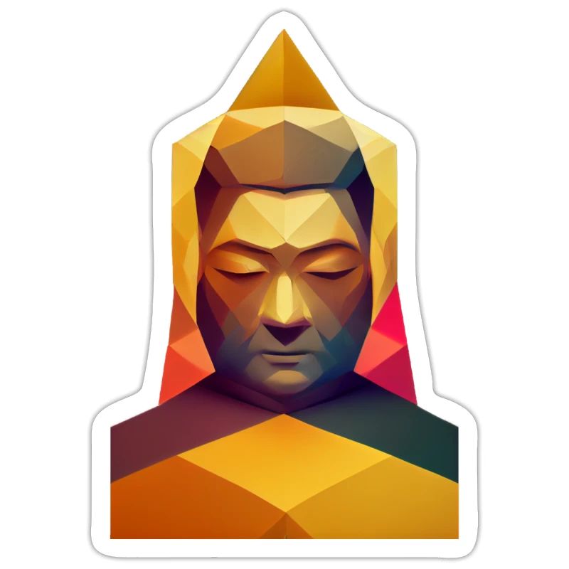 Polygon Buddha Kopf Low Poly Buddhist