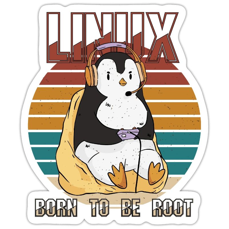 Linux Gamer Root Party Cool Penguin Nerd Programme