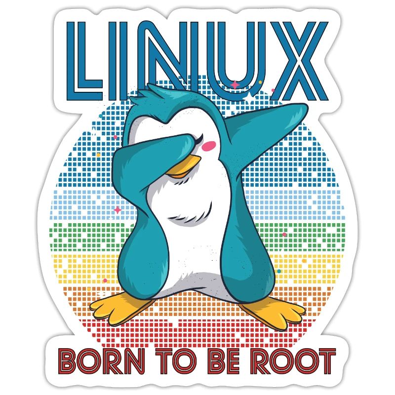 Born To Be Root Retro Penguin Linux Nerd Program