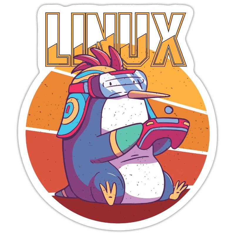 Gamer Linux Root Cool Penguin Nerd Game Programmer