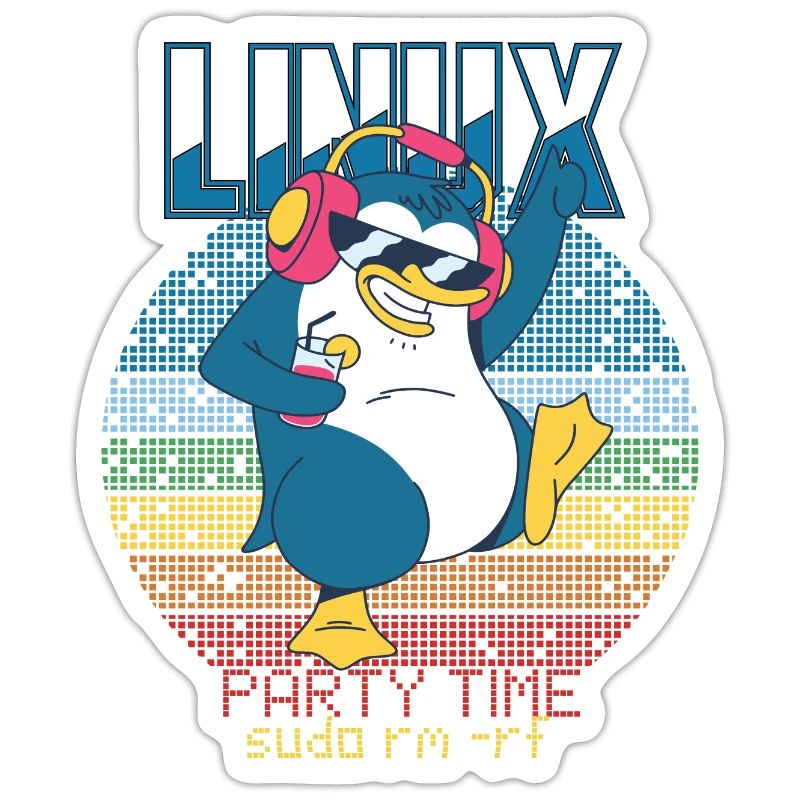Linux Party Sudo Root Geek Admin Penguin Nerd Prog