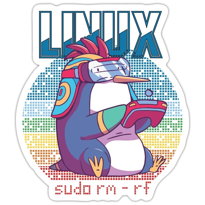 Linux Gamer Sudo Root Geek Admin Penguin Nerd Prog