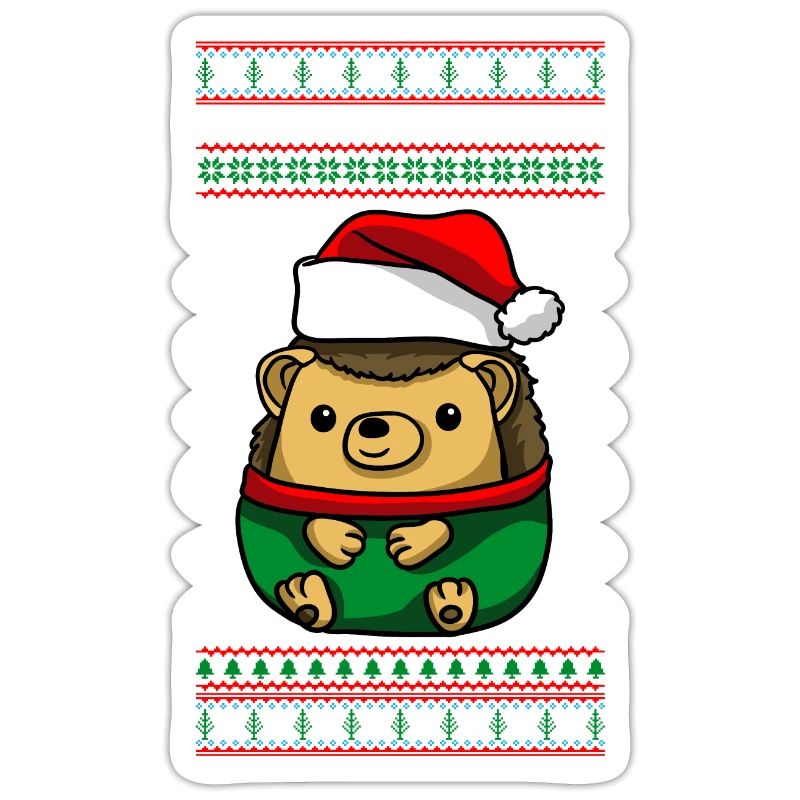 Hérisson avec pull de Noël moche
