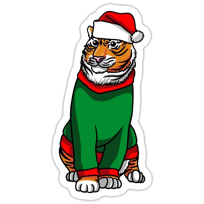 Tigre avec pull de Noël