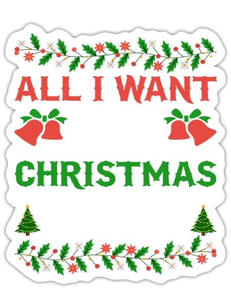 Humor All I Want For Christmas Is Self - Sticker size S (10 x 10 cm) - white matte - Front
