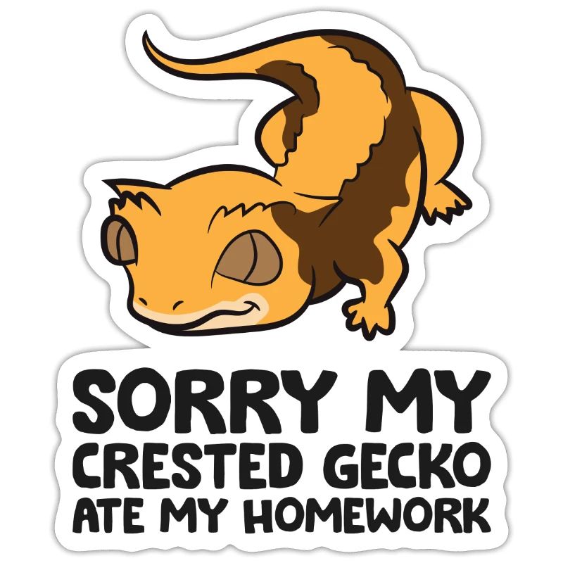 Désolé mon gecko à crête a mangé mon école de devoirs