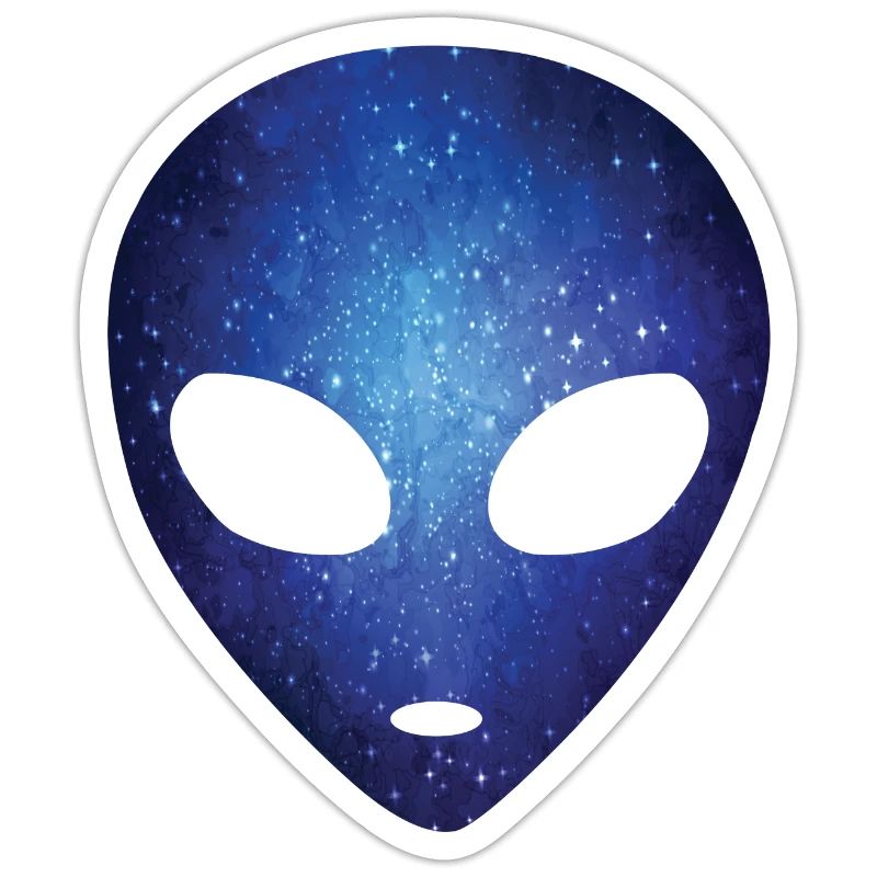 Psychedelic Alien Head Cosmic Galaxy Outer Space