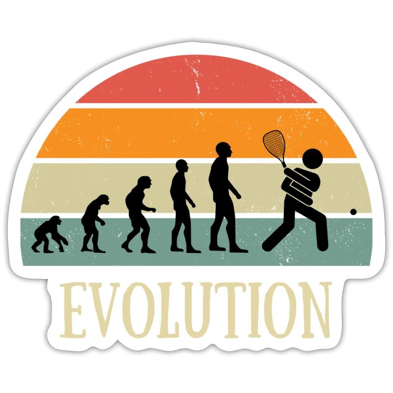 Evolution Vintage Squash Mann Humor Geschenkidee