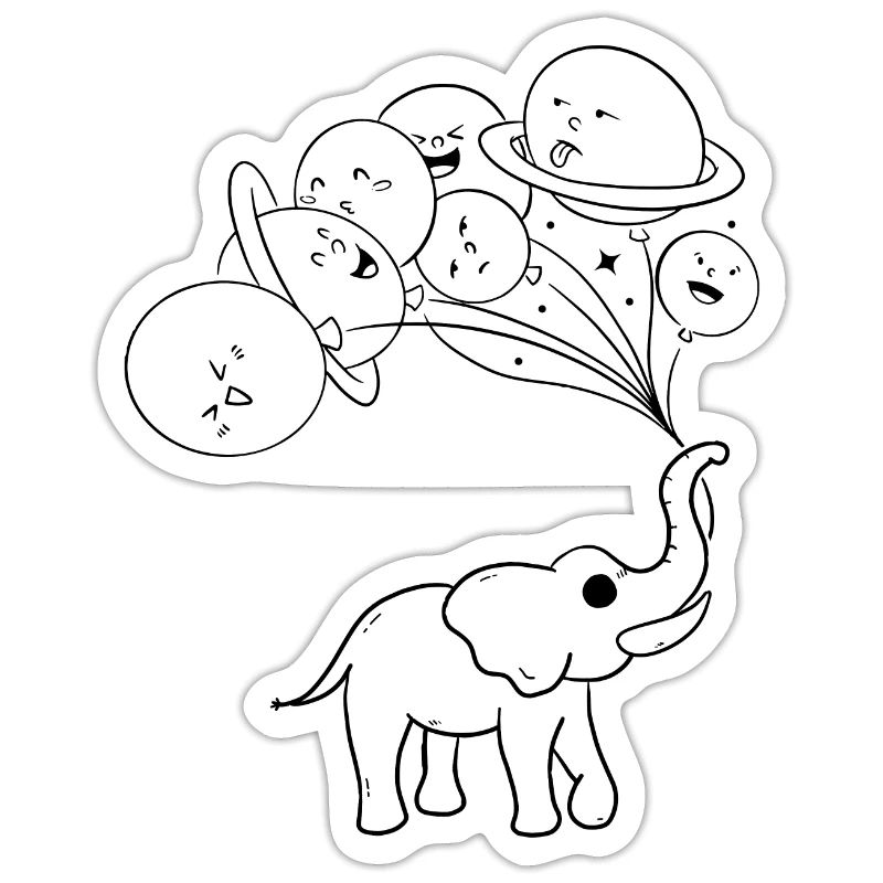 Solar System Planets - Aerospace Funny Elephant