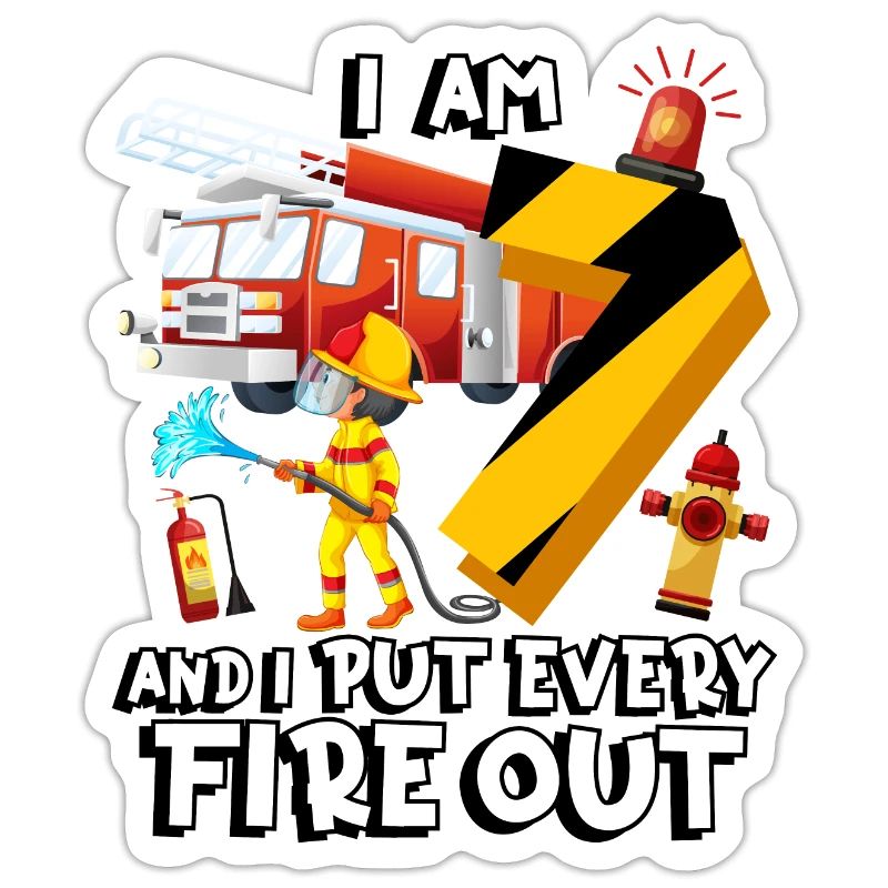 Fire engine Firefighting I am 7 years old