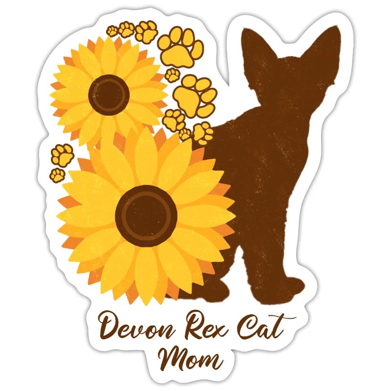 Sonnenblumenmutter - Devon Rex Cat