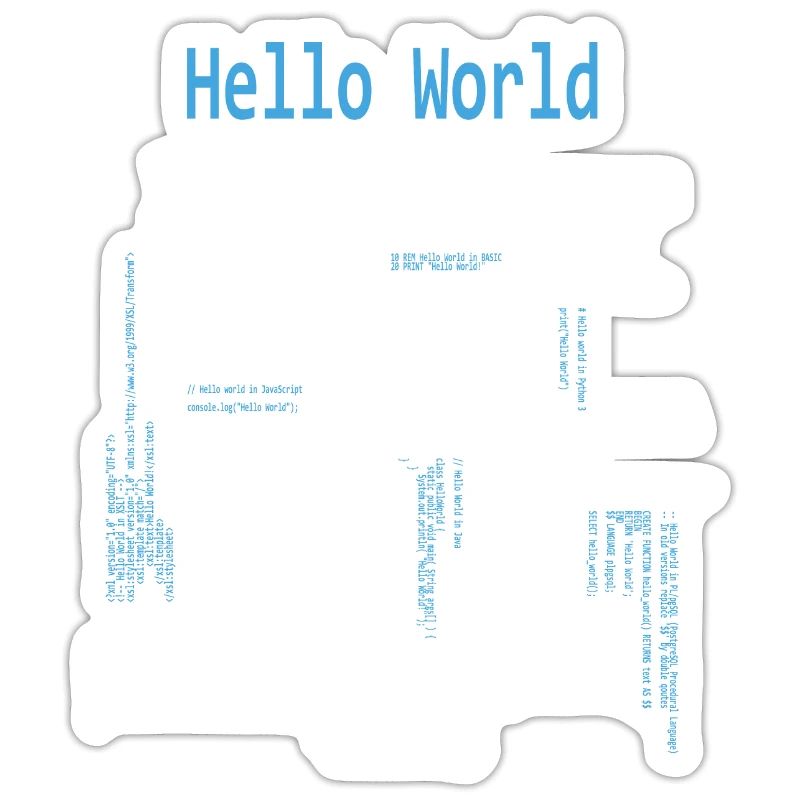 Hello World Programming Languages Programmer Nerd