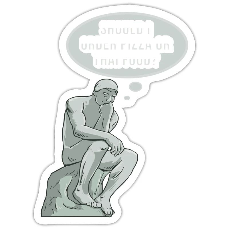 Thinker Statue Pizza Design for a Philosopher