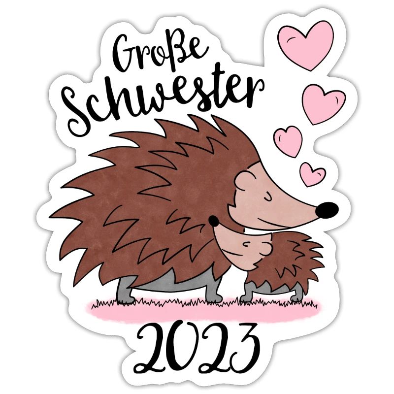 Große Schwester 2023 - Süße Igel Geschenk Idee