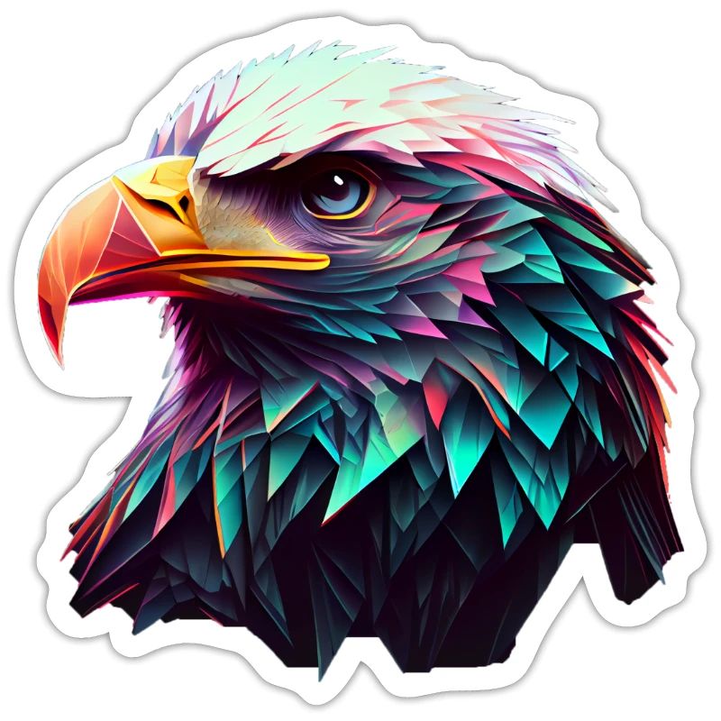 Cool polygon design with a bald eagle
