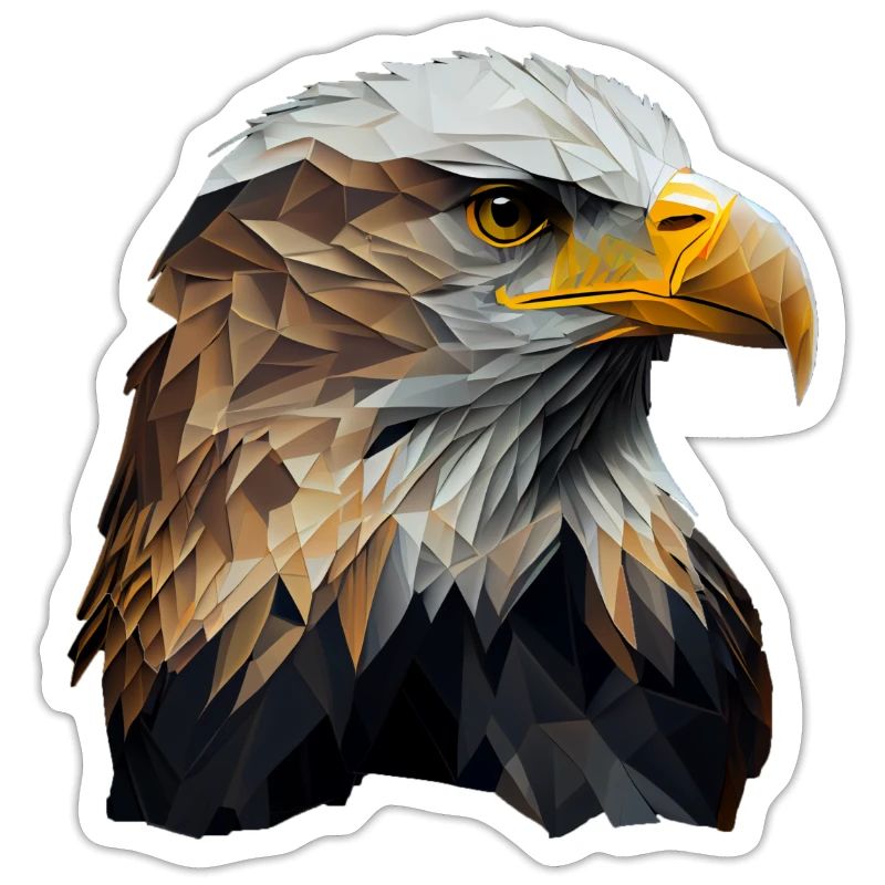 Cool polygon design with a bald eagle