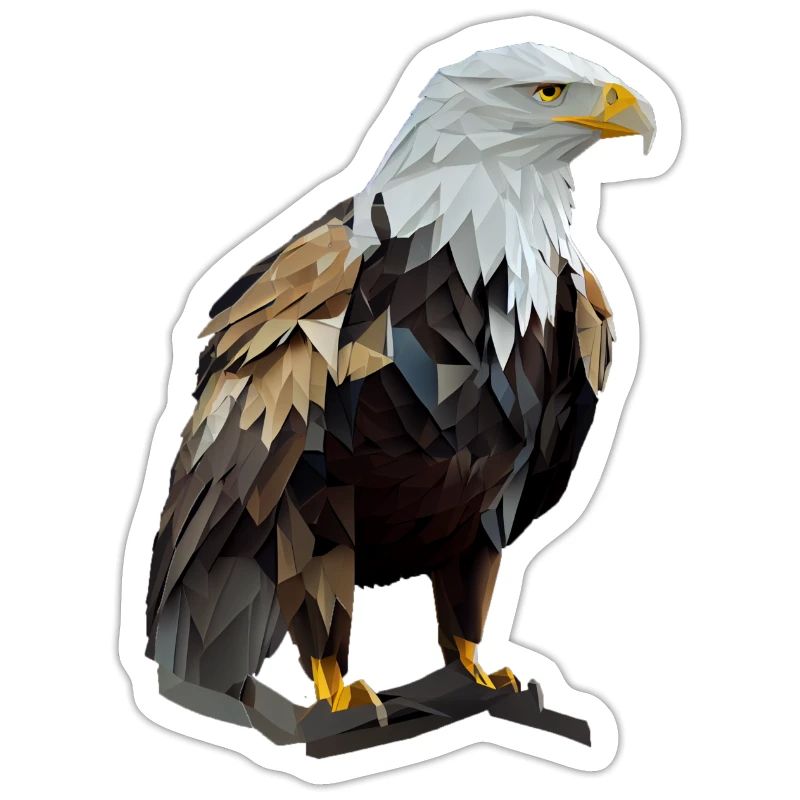 Cool polygon design with a bald eagle