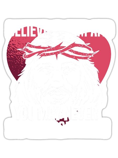 Christ Christianisme Cœur - Sticker taille S (10 x 10 cm) - blanc mat - Devant