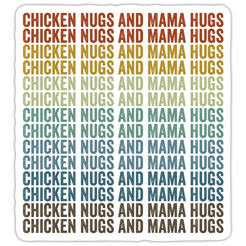 Pouges de poulet et maman embrasse les pépites de poulet maman
