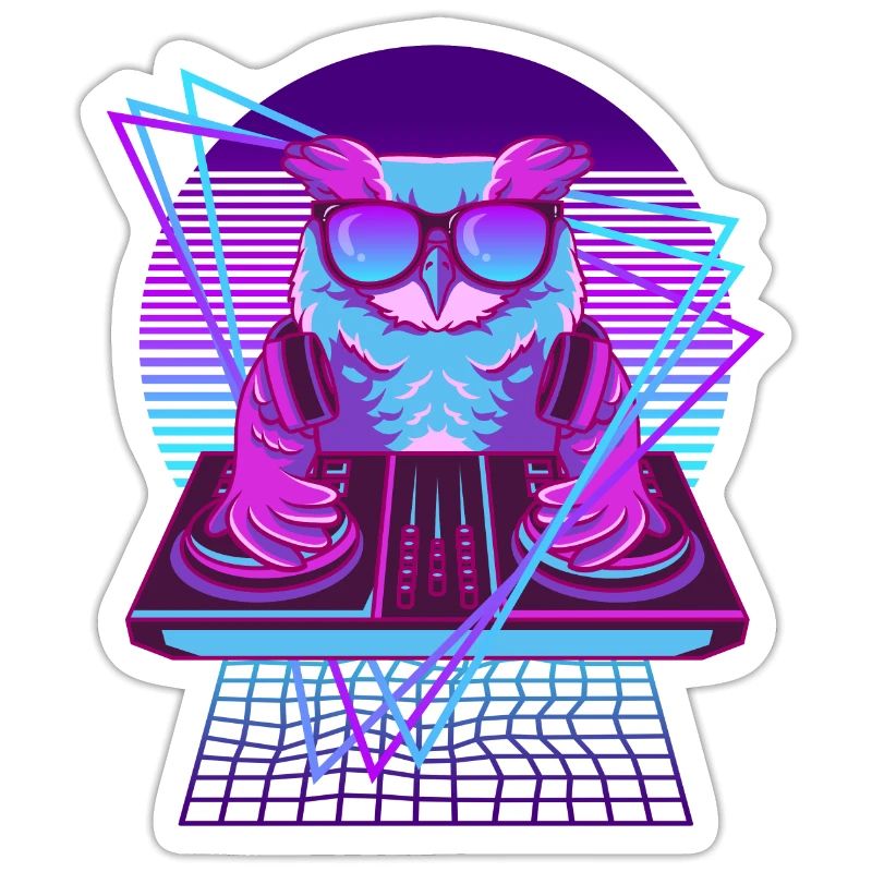 Party Musik Techno Eule Vaporwave DJ Eule
