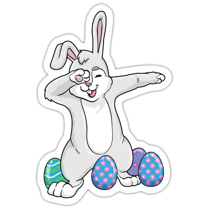 Dabbing Easter Rabbit Dad Dance Easter Eggs
