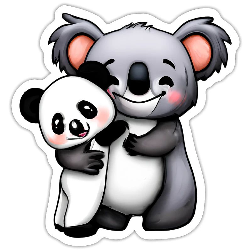 simpatico orso koala e orso panda squeeze e
